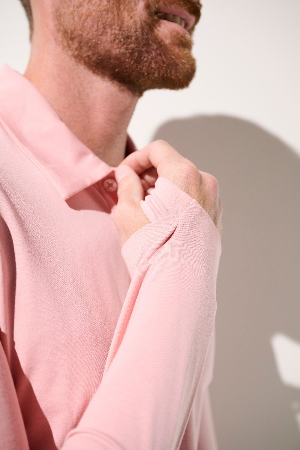 Polo anti-UV Saint-Malo rose pour homme, tissu léger et respirant avec protection solaire UPF 50+.