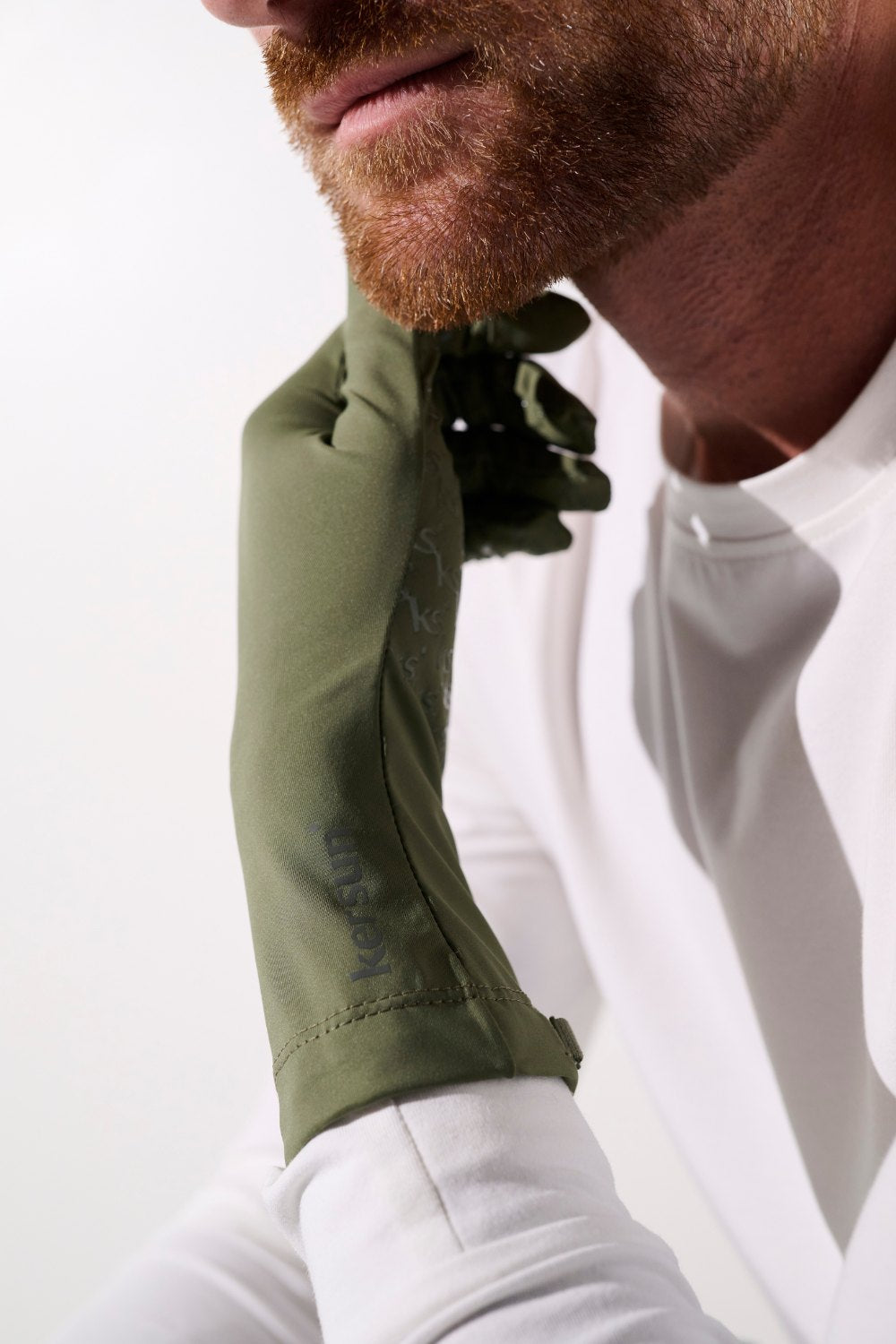 Gants anti-UV Mojave en vert olive pour homme, légers et confortables, offrant une protection solaire UPF 50+.
