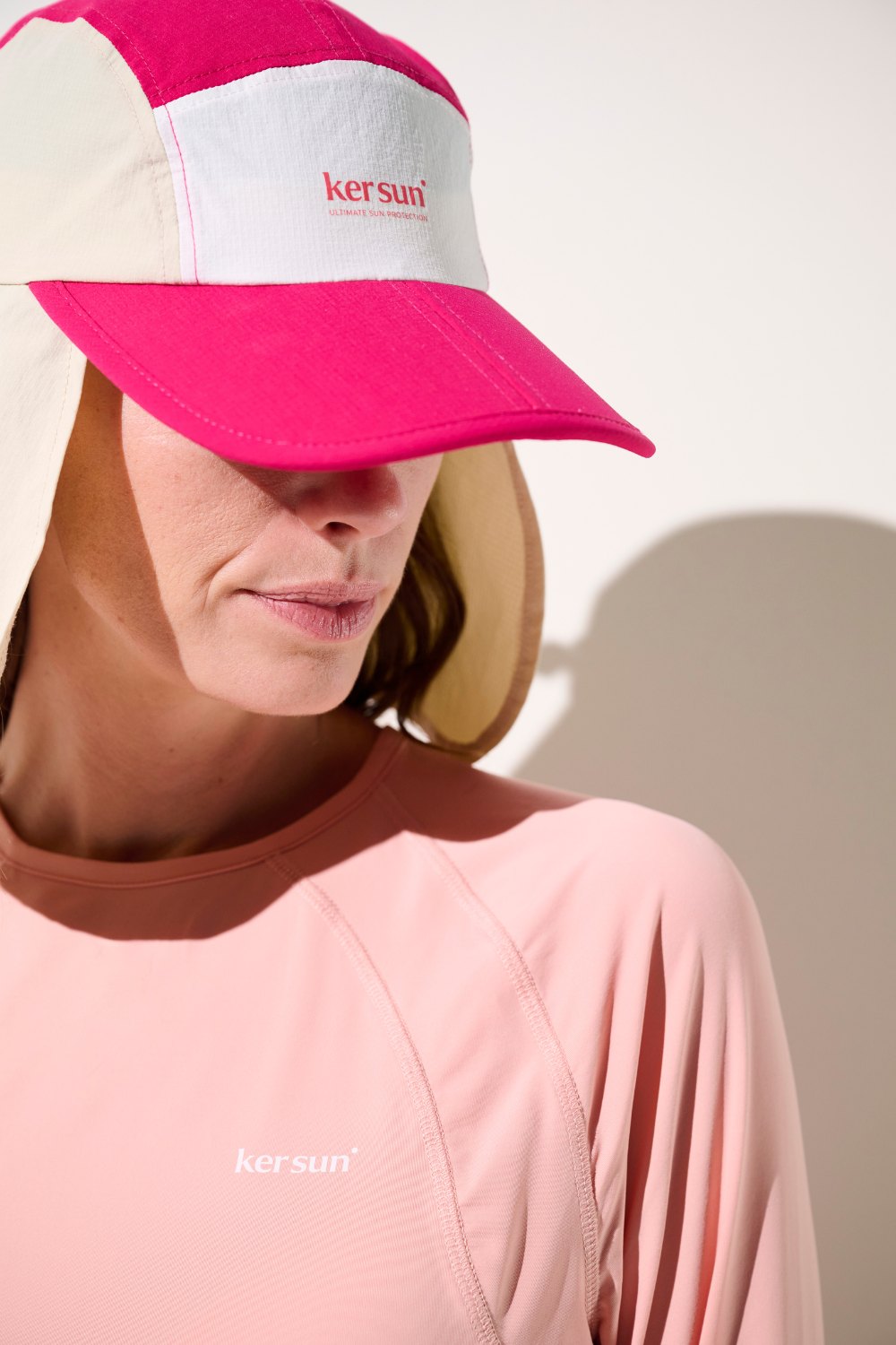 Casquette anti-UV - Sequoia de Ker Sun, couleur rose, offrant une protection solaire UPF 50+ pour activités sportives.