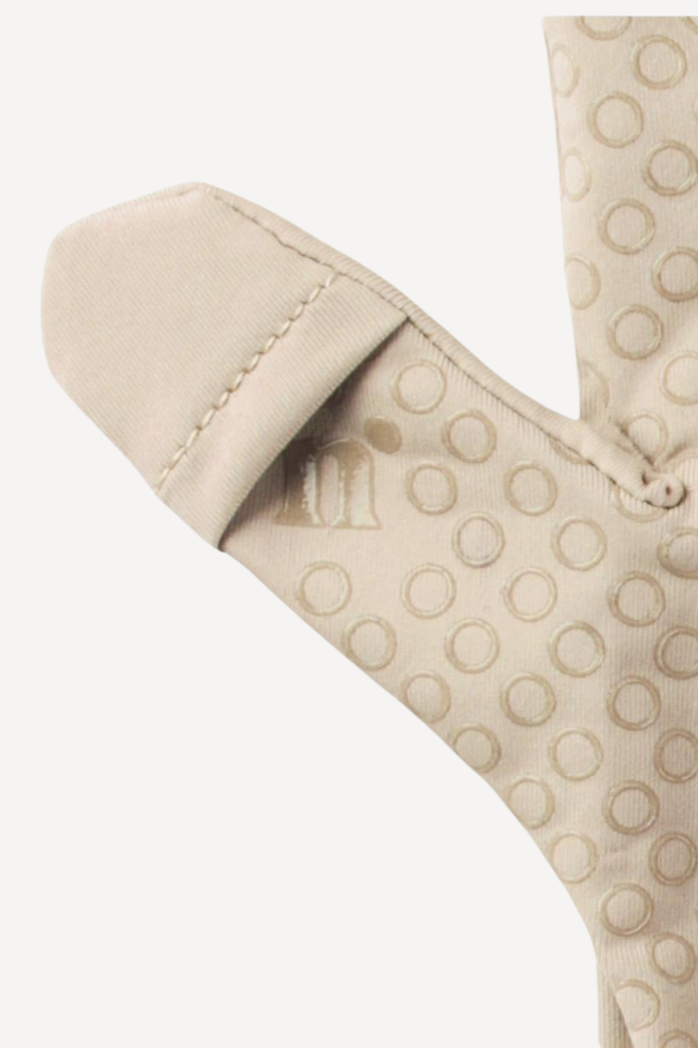 Gants anti-UV beige pour femme, avec protection UPF50+, confort et adhérence pour activités en extérieur.