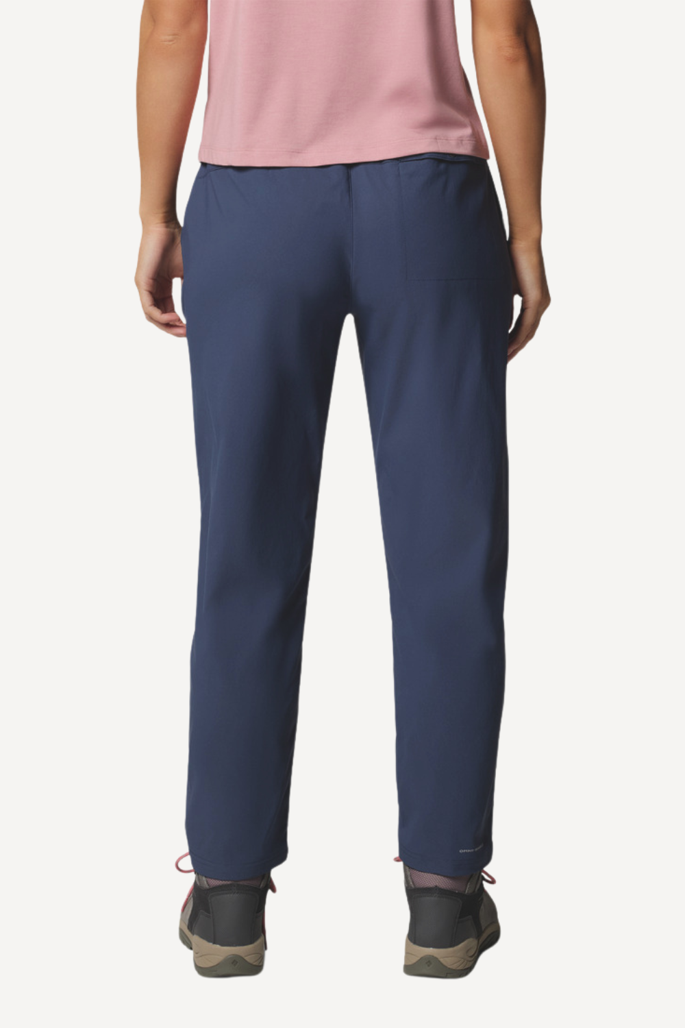 Pantalon anti-UV bleu pour femme, léger et respirant, offrant protection solaire UPF50+ pour activités en extérieur.