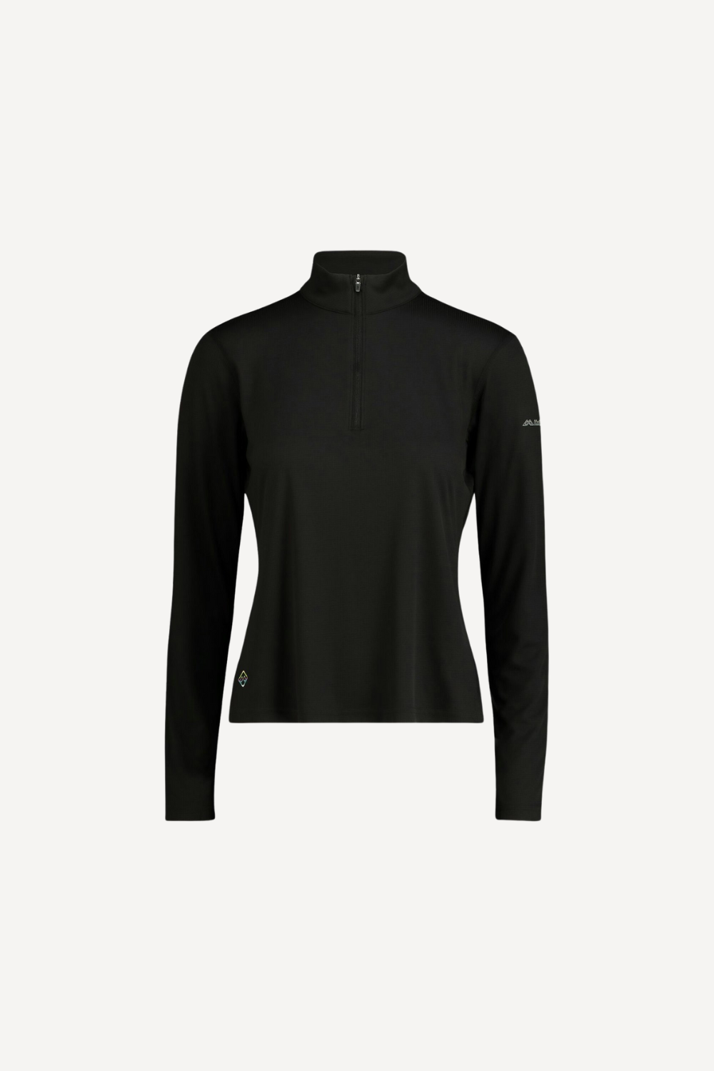 T-shirt anti-UV noir pour femme, léger, manches longues et UPF 50+ pour une protection solaire optimale.