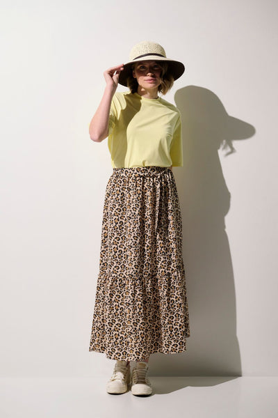Jupe anti-UV - Positano pour femme, longue et élégante avec motif léopard, idéale pour la protection solaire.