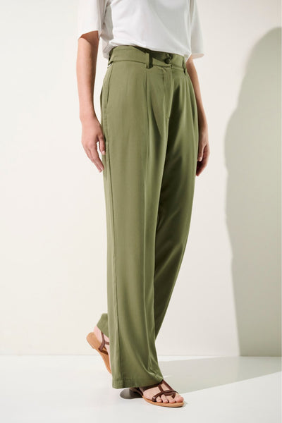 Pantalon anti-UV - Antibes vert olive pour femme, léger et élégant, offrant une protection solaire UPF 50+.