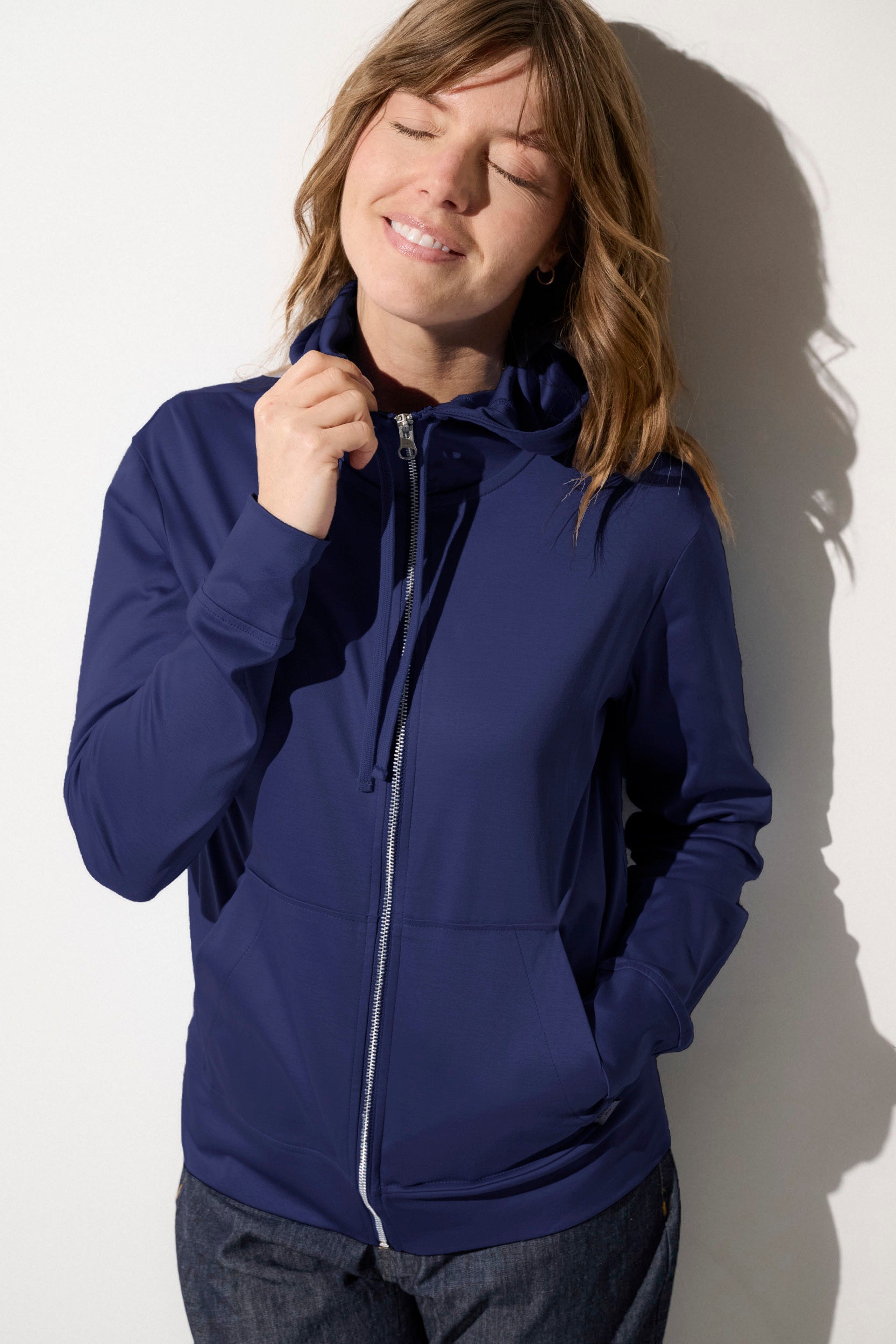Sweat-shirt anti-UV Saint-Malo pour femme, bleu, léger, offrant protection solaire UPF 50+ idéal pour les activités en plein air.