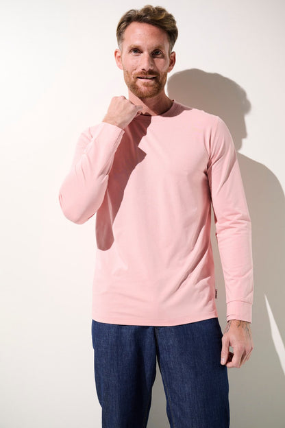 T-shirt anti-UV - Saint-Malo, homme, rose, manches longues UPF 50+, léger et confortable pour activités extérieures.