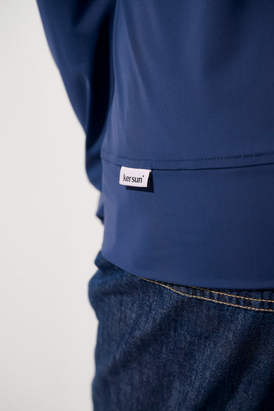 Veste anti-UV - Oasis pour homme, de couleur bleue, légère et confortable, marquée Ker Sun, offrant protection solaire UPF 50+.