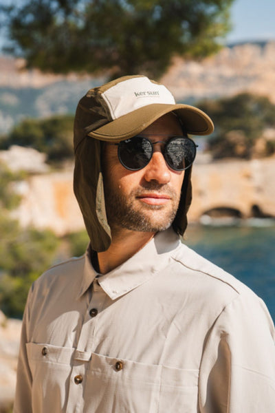 Casquette anti-UV - Sequoia pour homme, protection solaire complète avec protection de la nuque, style décontracté.