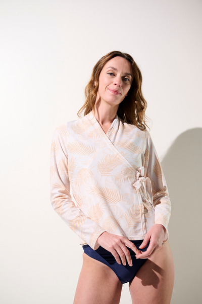 Veste de bain anti-UV - Capri pour femme, légere à manches longues, UPF 50+, parfaite pour la plage.