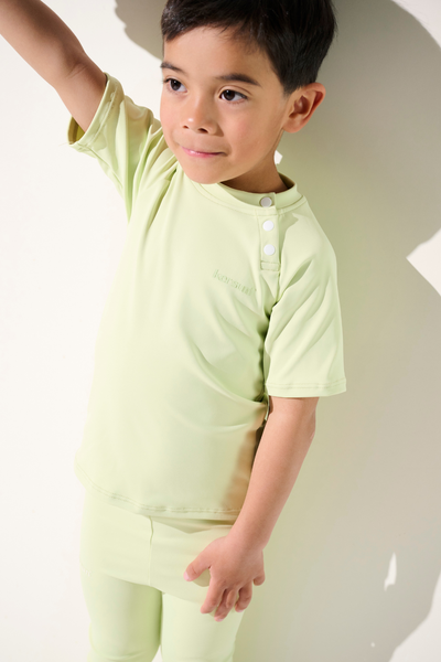 T-shirt de bain anti-UV - Samoa, vert clair, pour garçon, léger et efficace UPF 50+ pour protection solaire.