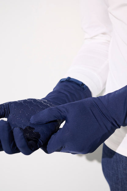 Gants anti-UV - Mojave en bleu marine, offrant protection solaire UPF 50+ pour activités en extérieur.