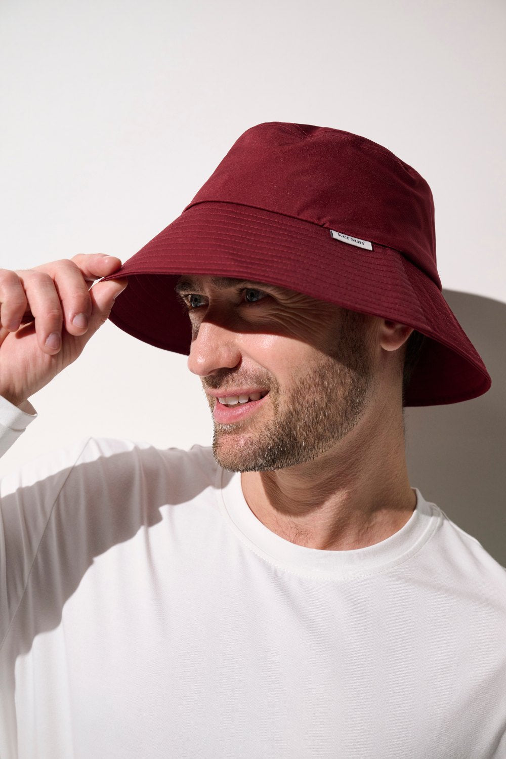 Bob anti-UV - Faro pour homme, léger et pratique, couleur bordeau, protection solaire UPF 50+.