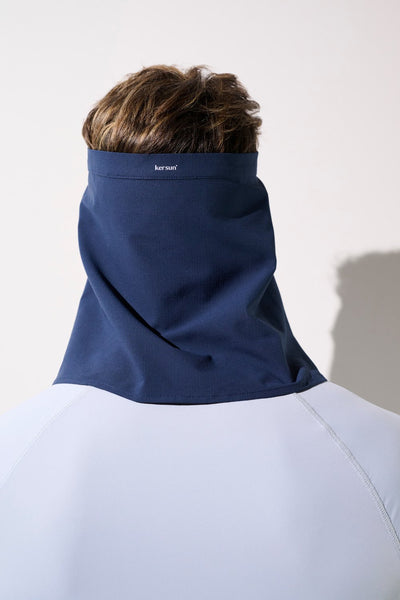 Cache-nuque anti-UV - Gobi en tissu léger, couleur marine, protection solaire optimale pour homme.