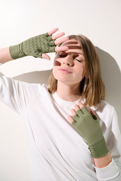 Mitaines anti-UV - Gobi vertes pour femme, légères et confortables, offrant une protection solaire UPF 50+.