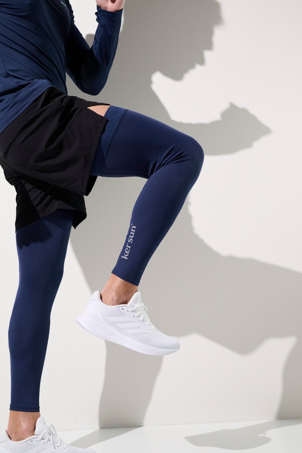 Jambières anti-UV Ventoux pour femme, bleu marine, parfaites pour le cyclisme et la course, UPF 50+.