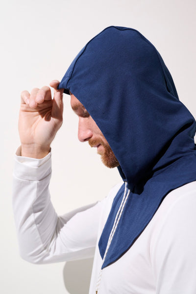 Capuche anti-UV - Mojave bleu pour homme, légère et respirante, offrant une protection solaire UPF 50+.