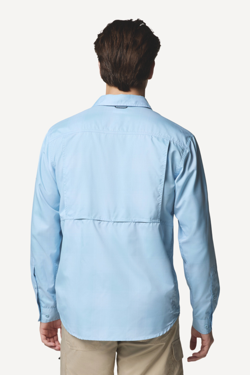Chemise anti-UV légère et respirante pour homme, couleur bleu, avec protection UPF50+.