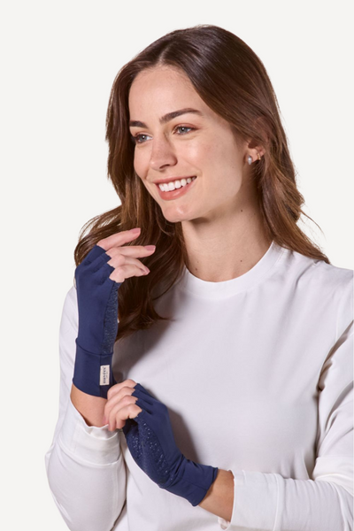 Mitaines anti-UV - Gobi pour femme, couleur bleu marine, confort et protection solaire UPF 50+ pour activités extérieures.