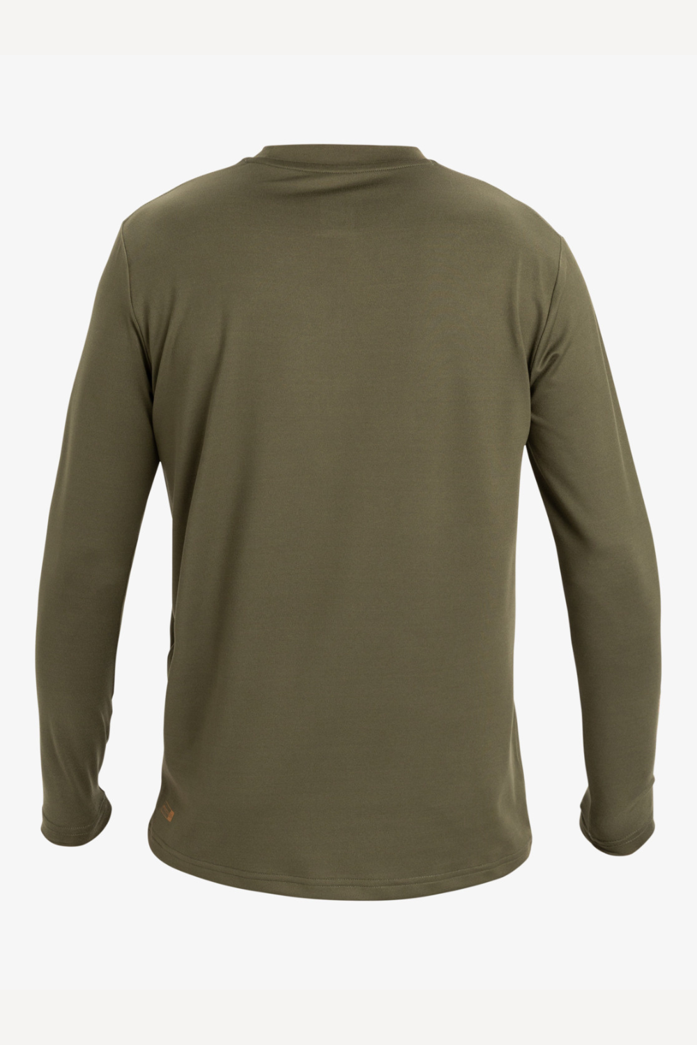 T-shirt de bain anti-UV UPF 50+ pour homme, coupe loose, couleur olive, idéal pour les journées ensoleillées.