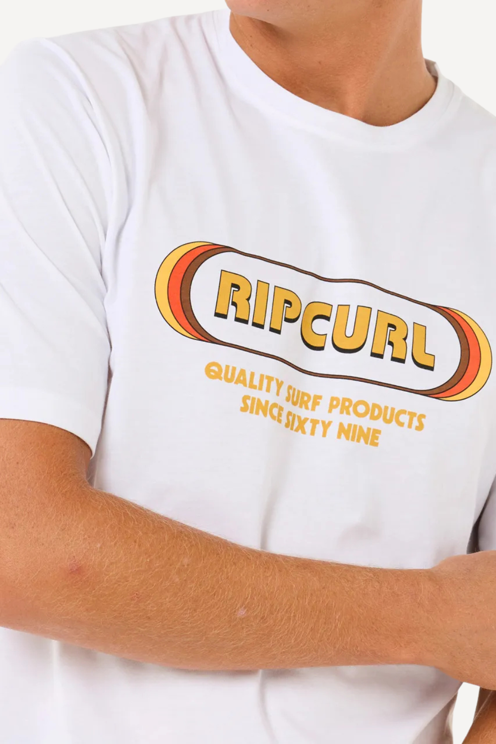 T-shirt de bain anti-UV blanc Rip Curl, coupe décontractée, idéal pour la plage avec protection UPF 50+.