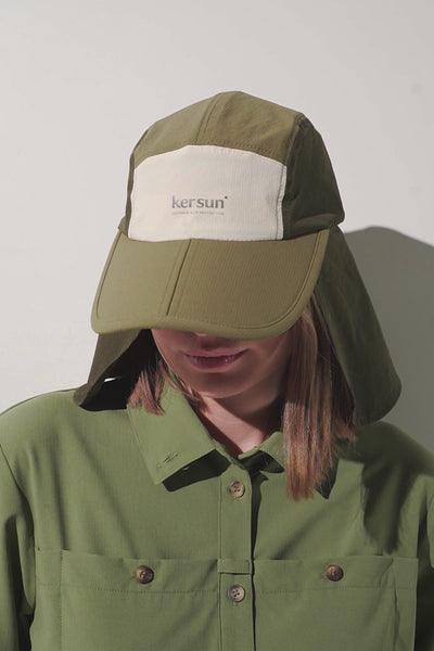 Casquette anti-UV - Sequoia de Ker Sun, couleur olive, parfaite pour le sport et la protection solaire.