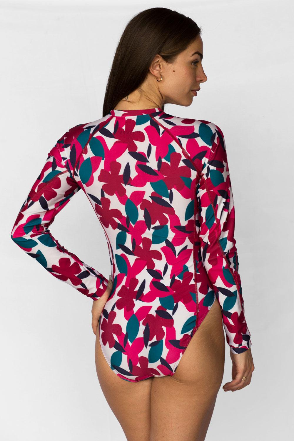 Maillot de bain anti-UV une pièce femme - Hibiscus - Nuvées - KER-SUN
